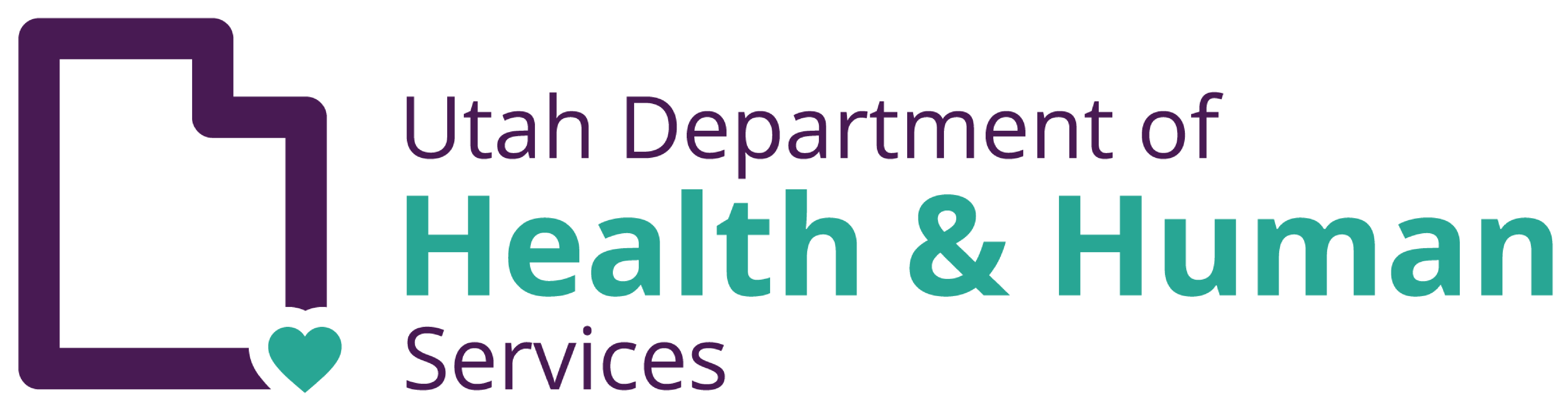 A logo for the Utah Department of Health and Human Services. The logo is also a link to the Department's homepage.